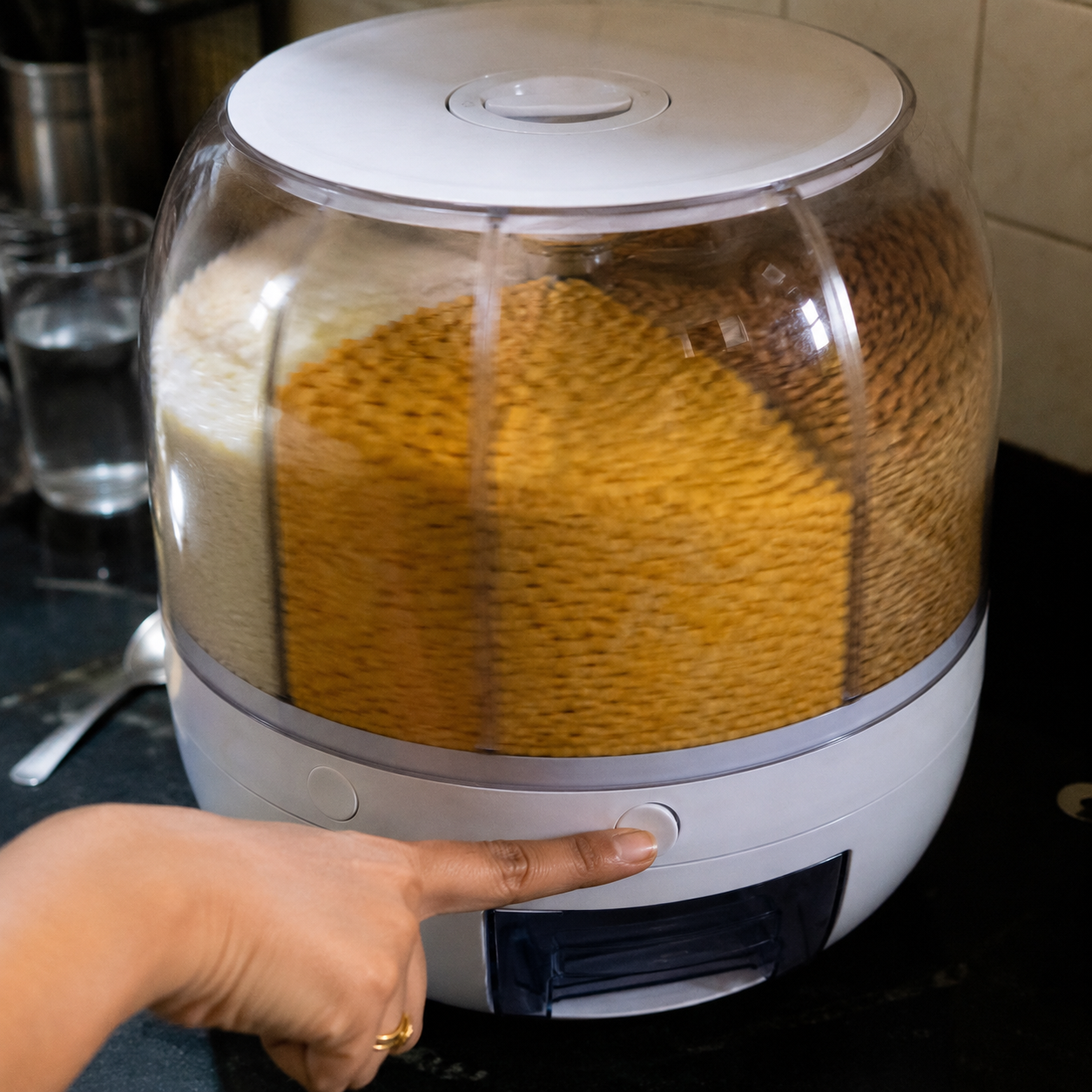 360° Rotating 6 in 1  Grain Storage Dispenser