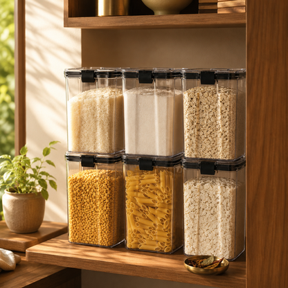 Airtight BPA Free Containers For Kitchen Storage Set, Storage Jar Food & Multipurpose Pantry Oraginzer,1100 ML