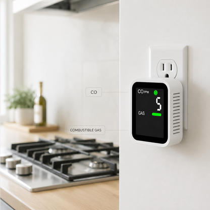 Prepared Hero Dual Threat Detector – Plug-In CO & Combustible Gas Monitor