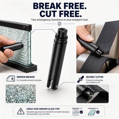 ResqPro 2-in-1 Car Emergency Escape Tool – Window Breaker & Seatbelt Cutter