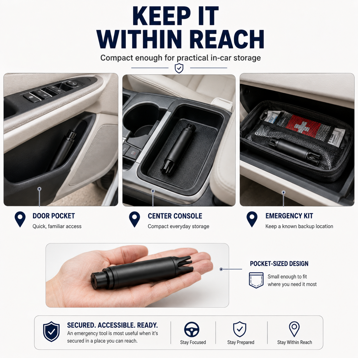 ResqPro 2-in-1 Car Emergency Escape Tool – Window Breaker & Seatbelt Cutter