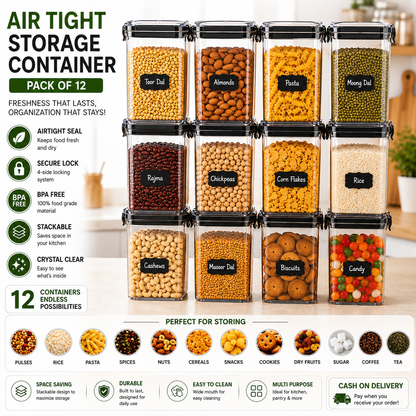 Airtight BPA Free Containers For Kitchen Storage Set, Storage Jar Food & Multipurpose Pantry Oraginzer,1100 ML
