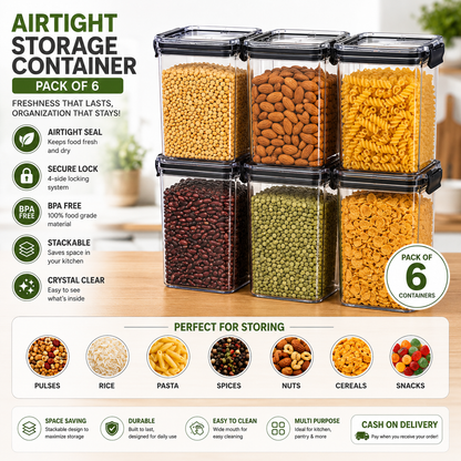 Airtight BPA Free Containers For Kitchen Storage Set, Storage Jar Food & Multipurpose Pantry Oraginzer,1100 ML